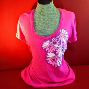 XXL Old Navy Pink & Purple Flowers Tee
